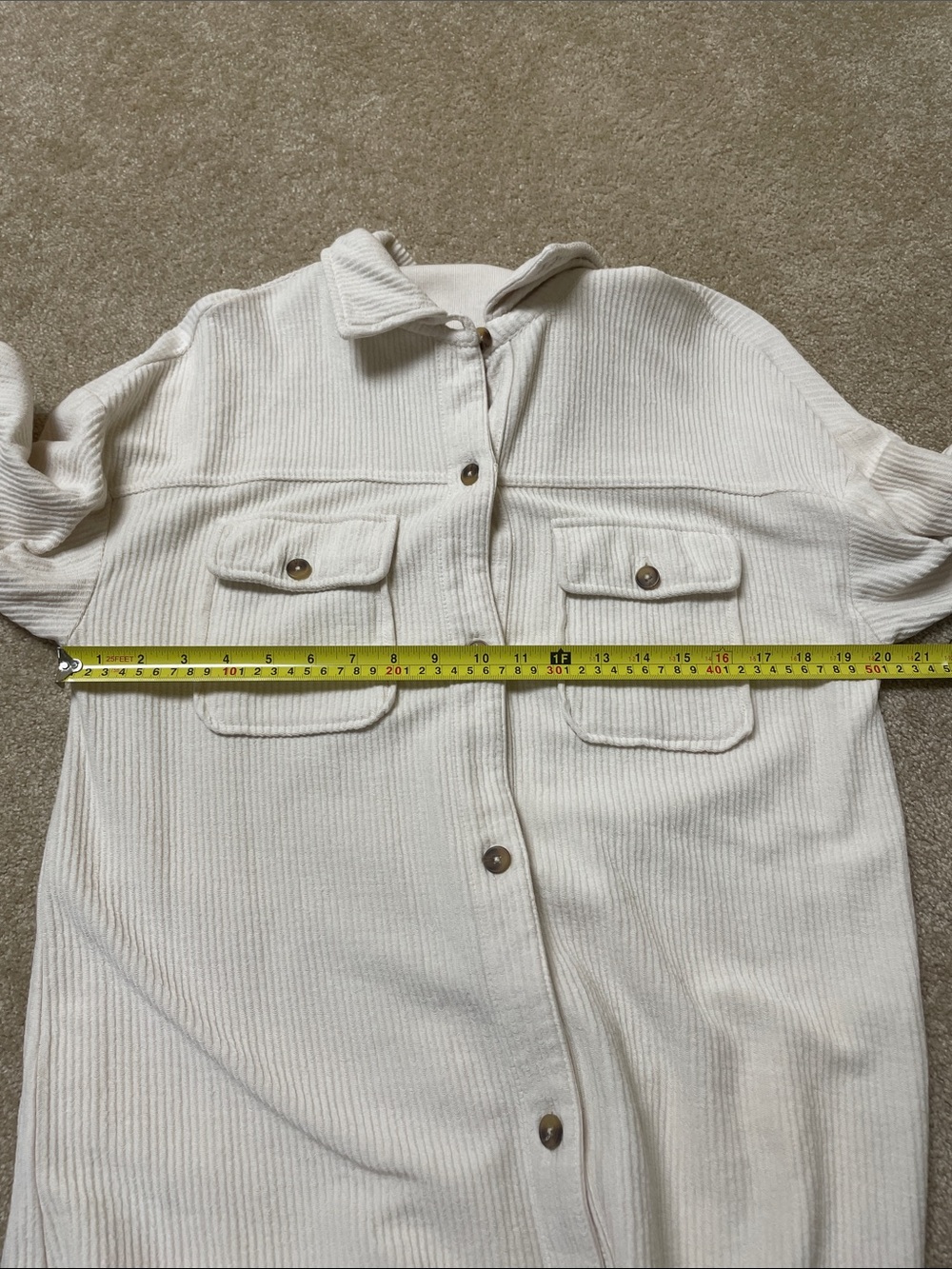 Pilcro Long-Sleeve Corduroy Duster Shacket - Size XS - Picture 10 of 11